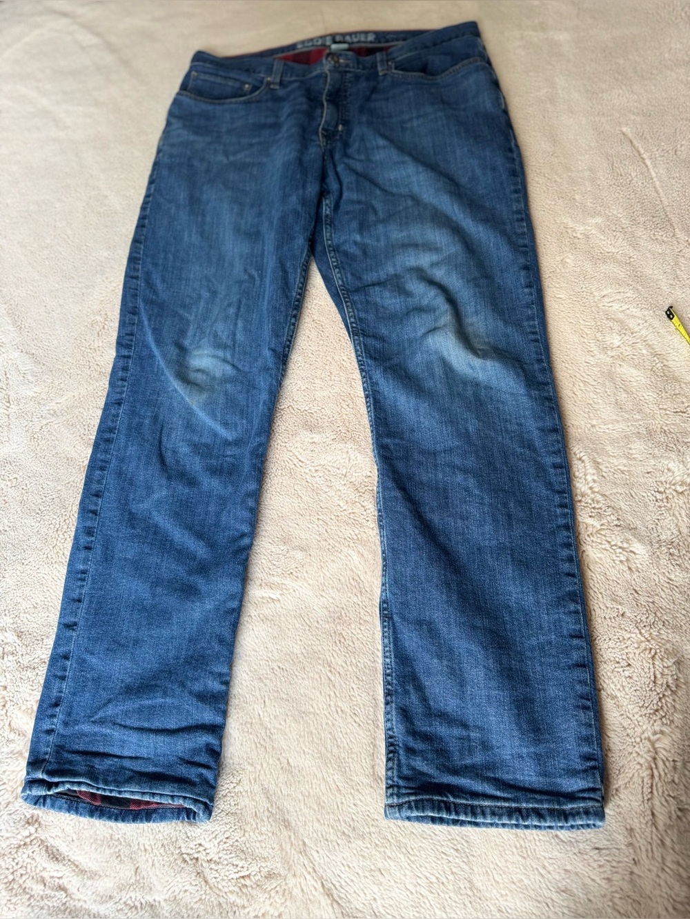 Eddie Bauer flannel lined straight fit jeans. Size 34x32 gorpcore